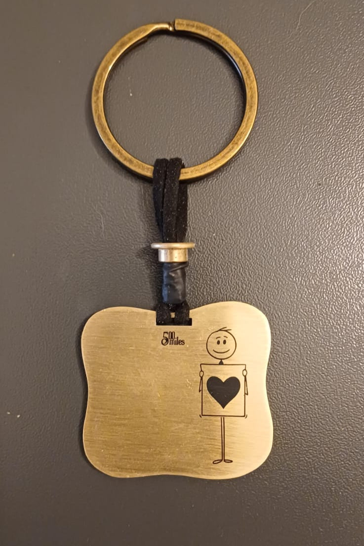 Stick Man in LOOOOOOVE Keychain – Handcrafted Luxury with a Touch of Fun