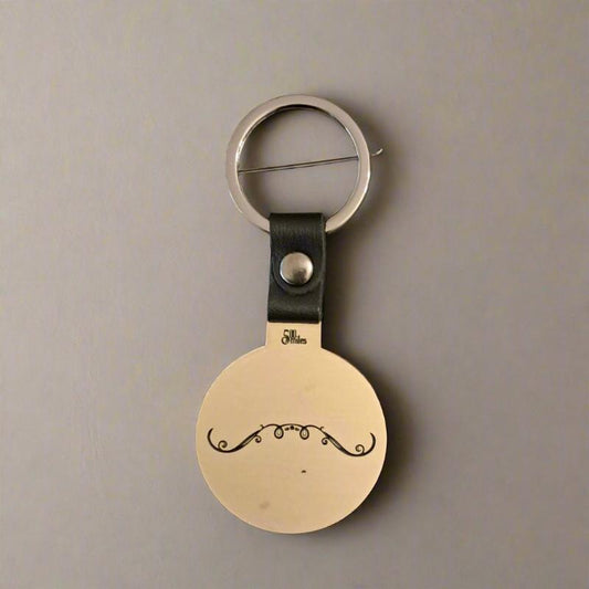 Timeless Elegance: Handcrafted Brass and Leather Keychain