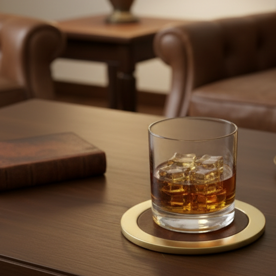 Minimalist Solid Brass Coasters