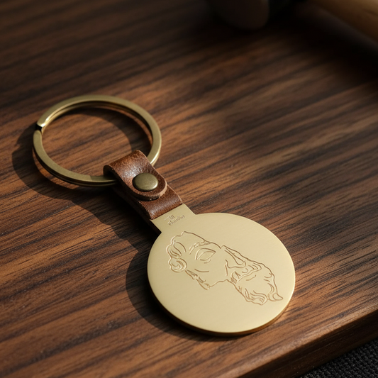 Ancient Greek Inspired Brass Keychain